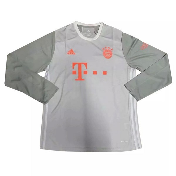 Camiseta Bayern Munich Replica Segunda Ropa ML 2020/21 Blanco